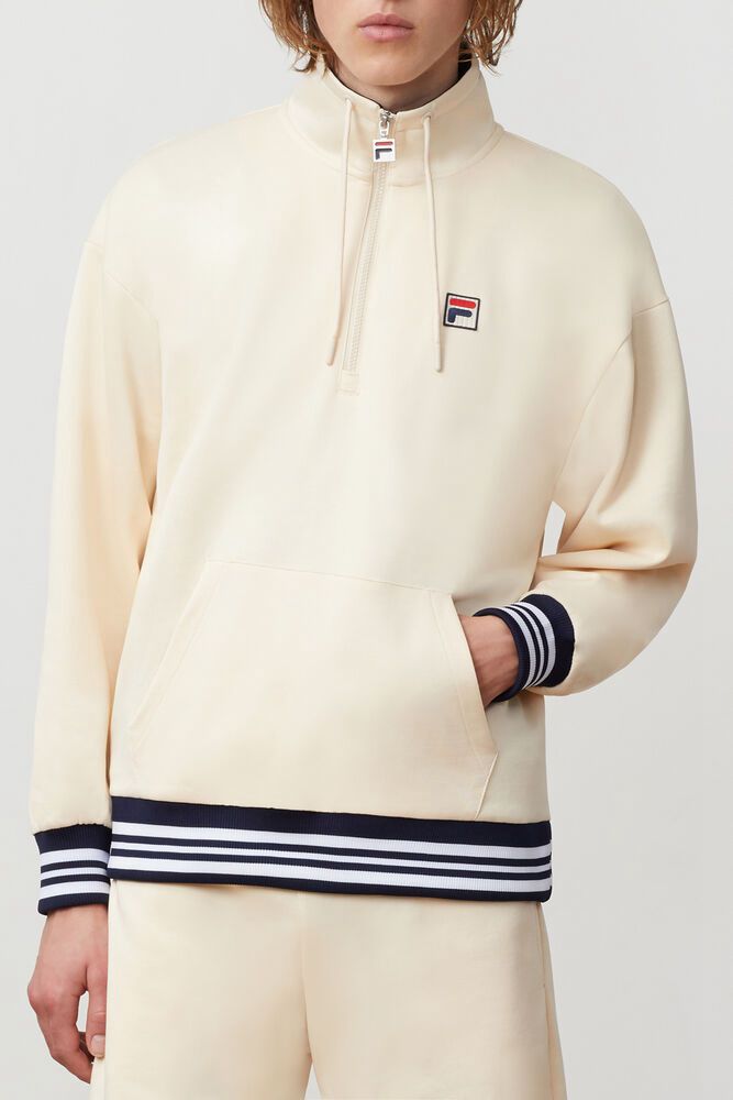 Fila Jacket Mens Beige - Cole 1/2 Zip - Philippines 1426953-WE
